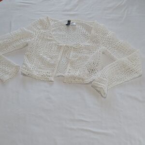 H&M Cream Lace Bolaro Front Tie .Size XS